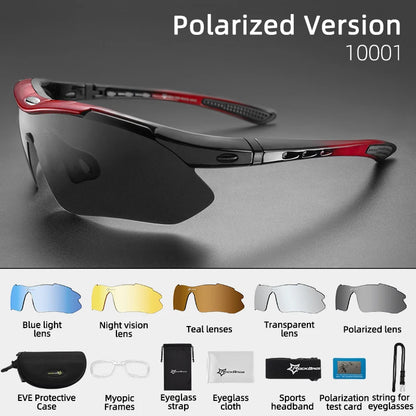 ROCKBROS Polarized Cycling Sunglasses – 5 Interchangeable Lenses