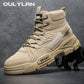 2024 Men’s Spring Leather Boots – Trendy High-Top Work & Casual Shoes