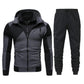 Men's Spring Two-Piece Tracksuit – Double Zipper Hoodie & Sweatpants Set