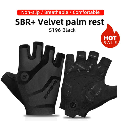 ROCKBROS Men’s Fingerless Cycling Gloves – Breathable & Shockproof
