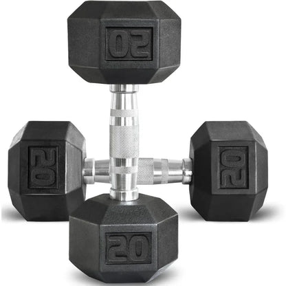 Rubber Encased Dumbbell – Cast Iron Weight with Anti-Slip Grip