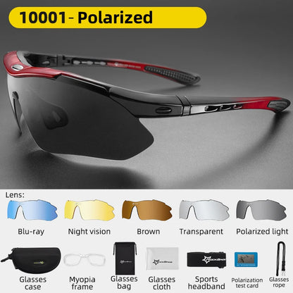 ROCKBROS 5-Lens Polarized Cycling Glasses – UV Protection Eyewear