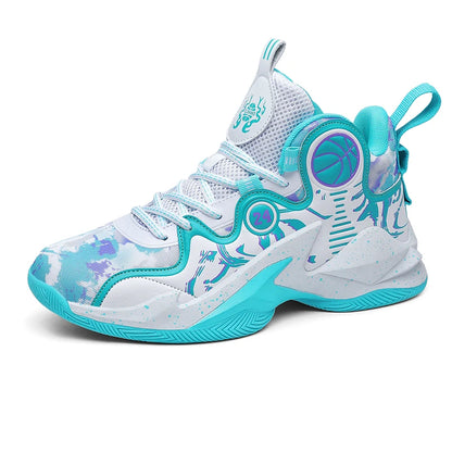 Men’s Graffiti Basketball Shoes – Non-Slip Outdoor Training Sneakers